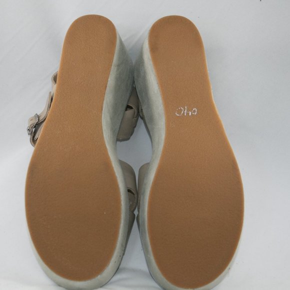 Grey Leather Kork Ease Sandal Suede Platform Sz 10 - Picture 4 of 7